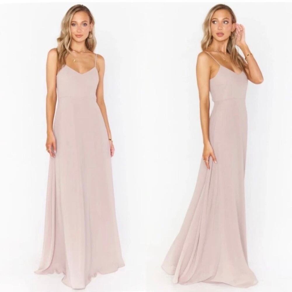 Show Me Your Mumu Faith Maxi Dress | Dusty Blush Crisp | Size Small NWT